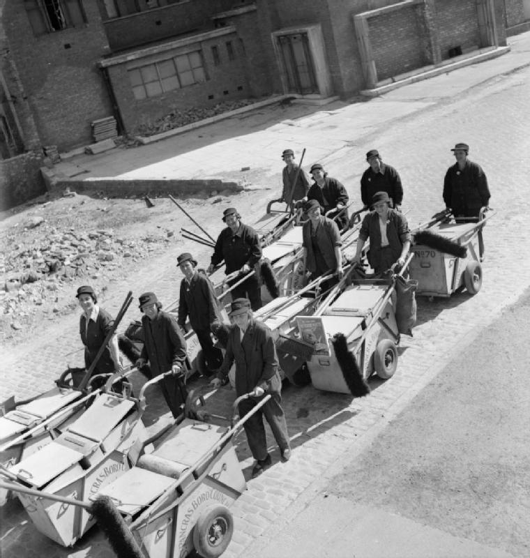 Women's Street Cleaning Brigade- Female Dustmen at Work, London, 1942